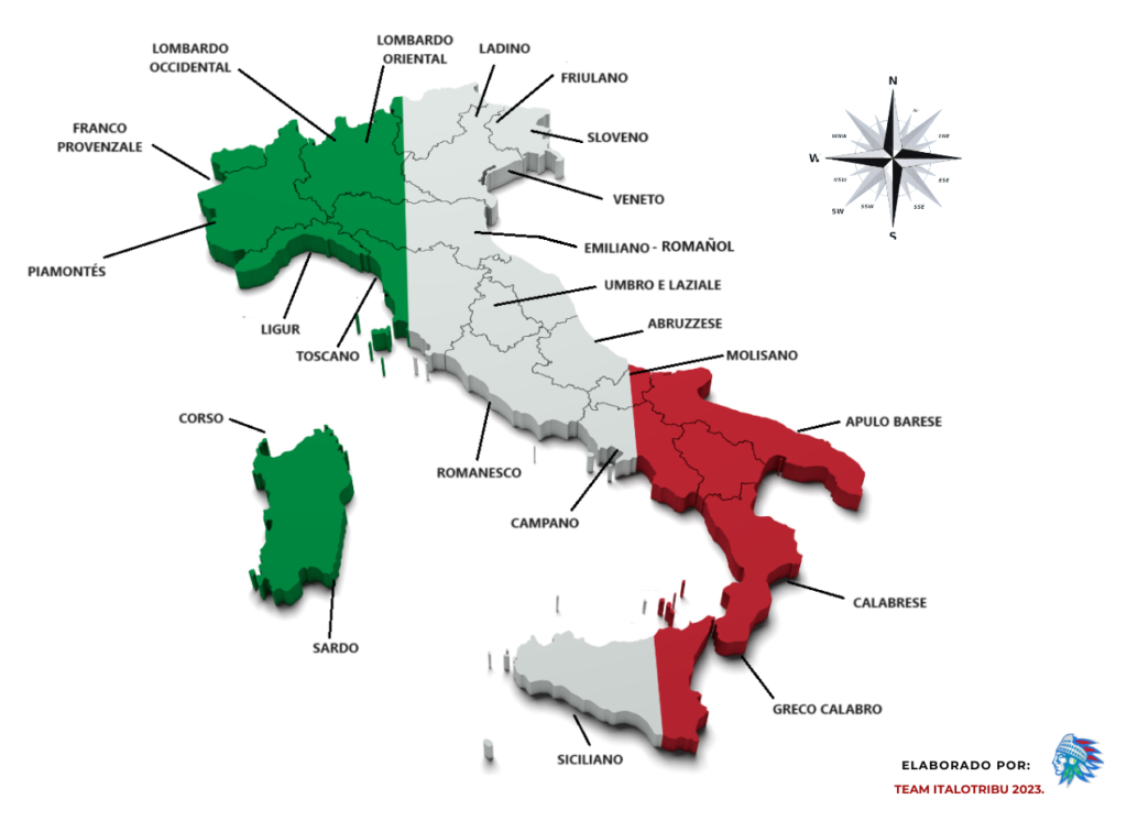 ¿QUÉ DIALECTOS EXISTEN EN LAS REGIONES DE ITALIA?